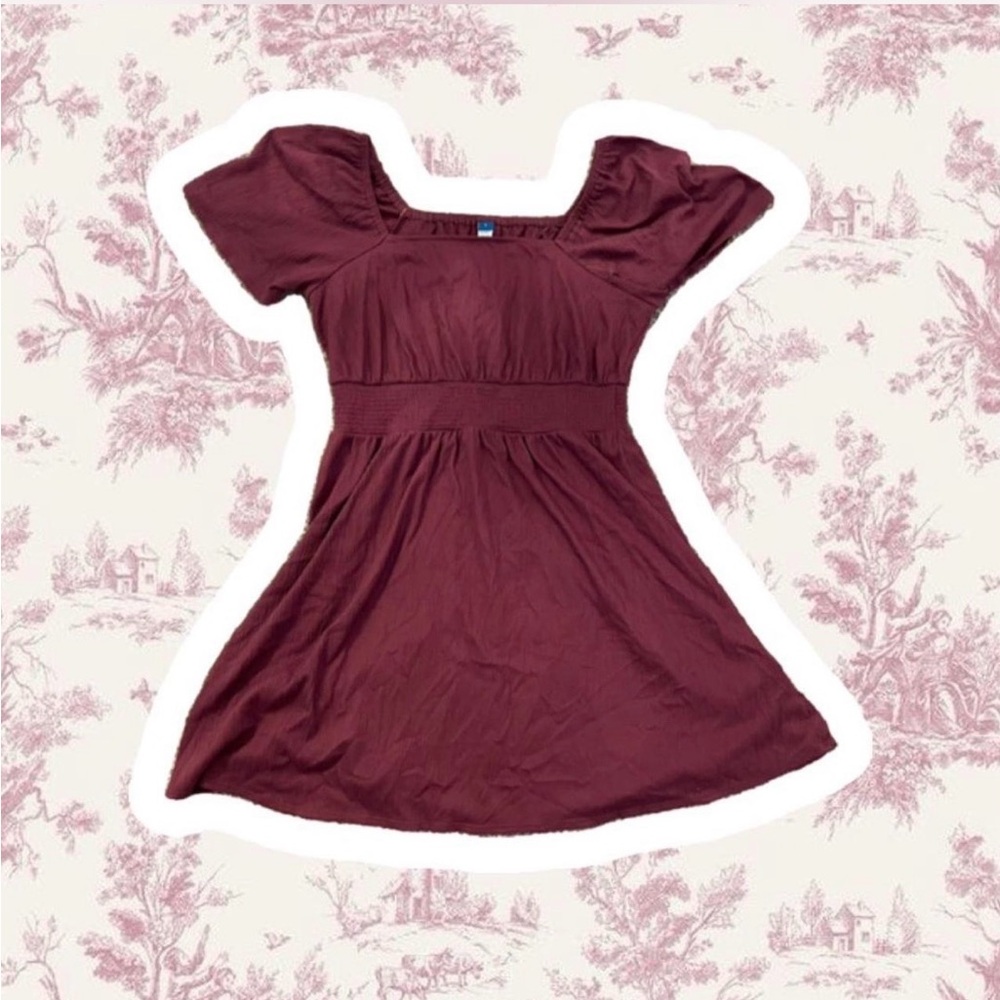 Old Navy Burgundy Square Neck Mini Dress